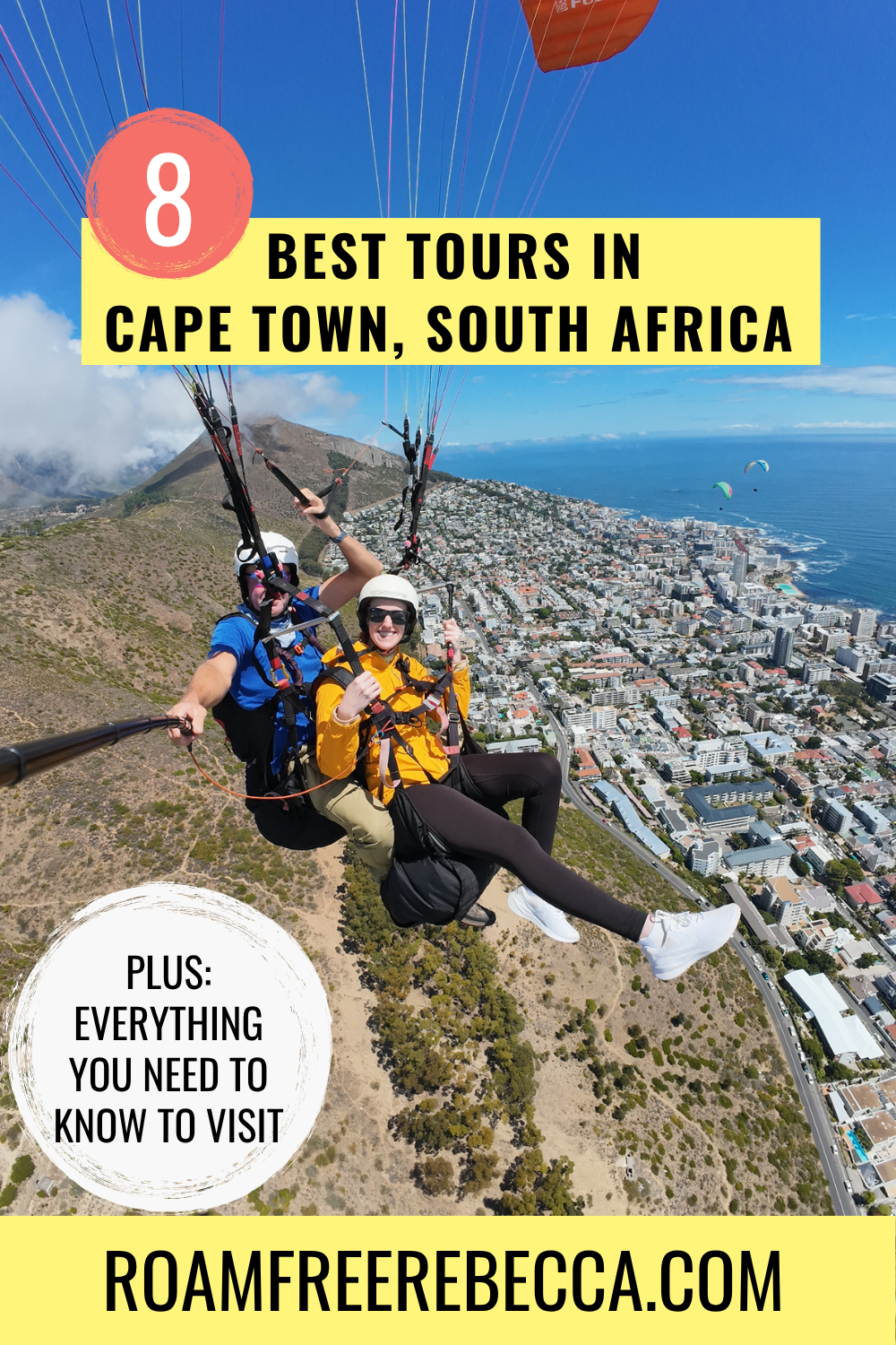 roamfreerebecca-best-tours-in-cape-town-1 Text reads "15 tips to prepare for world travel" over an image of an airplane
